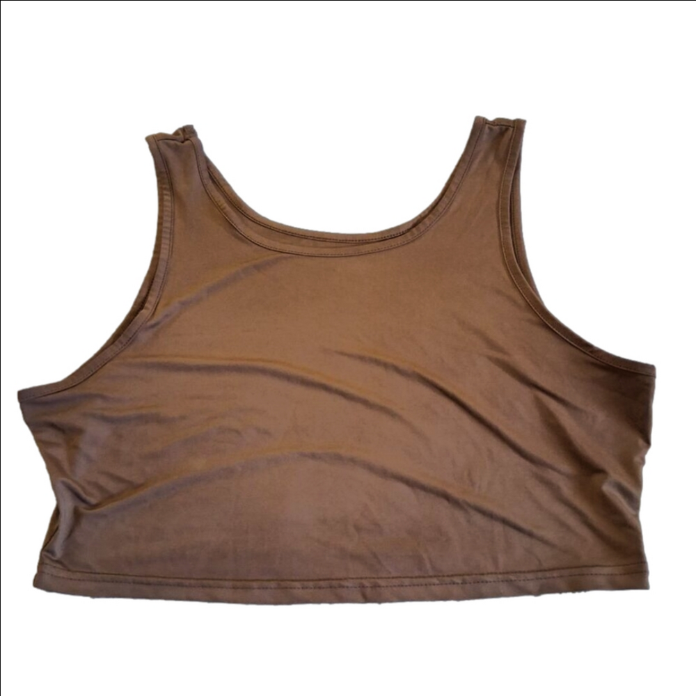 SHEIN Women's Size XL (12) Brown Two Piece Crop Tank & Shorts Set - Picture 3 of 13